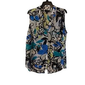 Lane Bryant Sleeveless Abstract Floral Blouse – Size 18 – Excellent Condition